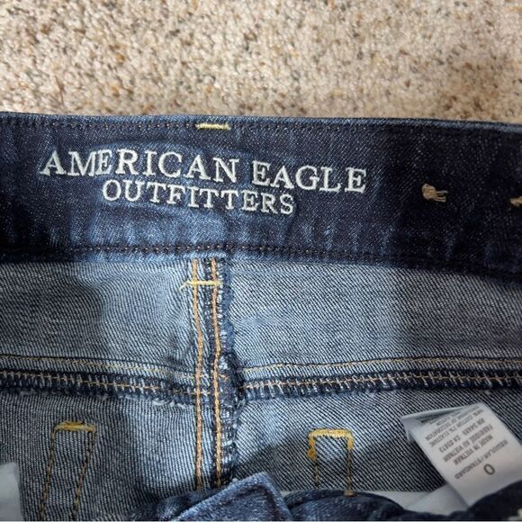 American Eagle Women’s Dark Wash Skinny Crop Jeans Size 0 - Picture 3 of 7